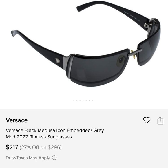 Versace Gold and Black Medusa Icon Embedded
Mod.2027 Rimless main image 5